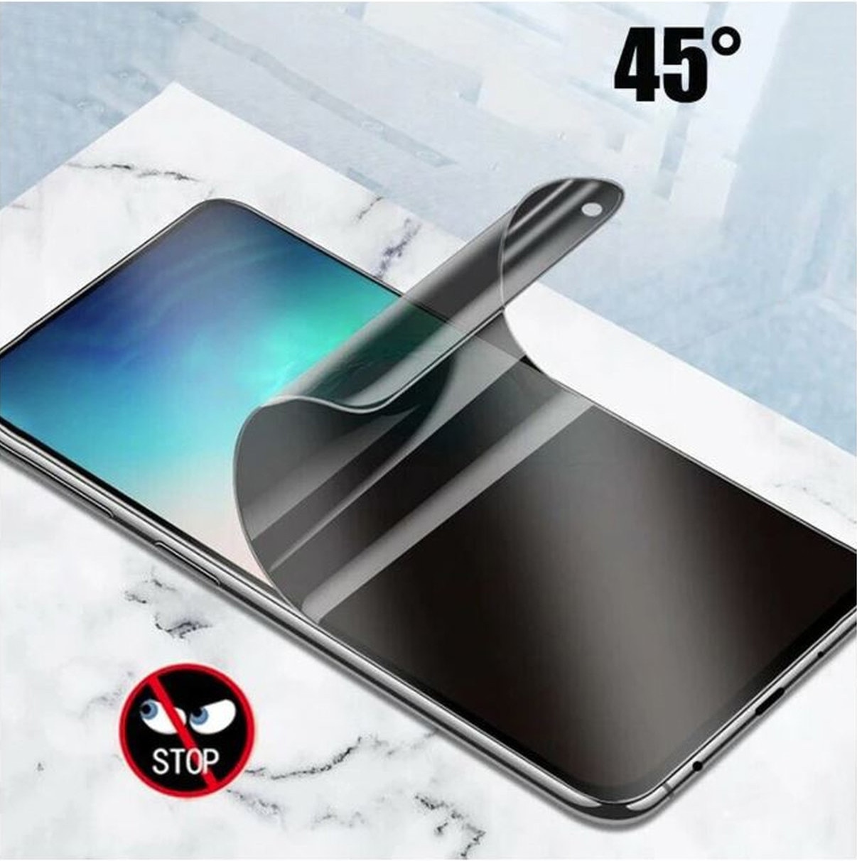 Folie De Protectie Din Silicon Privacy Full Screen Pentru ZTE Blade V40 Design