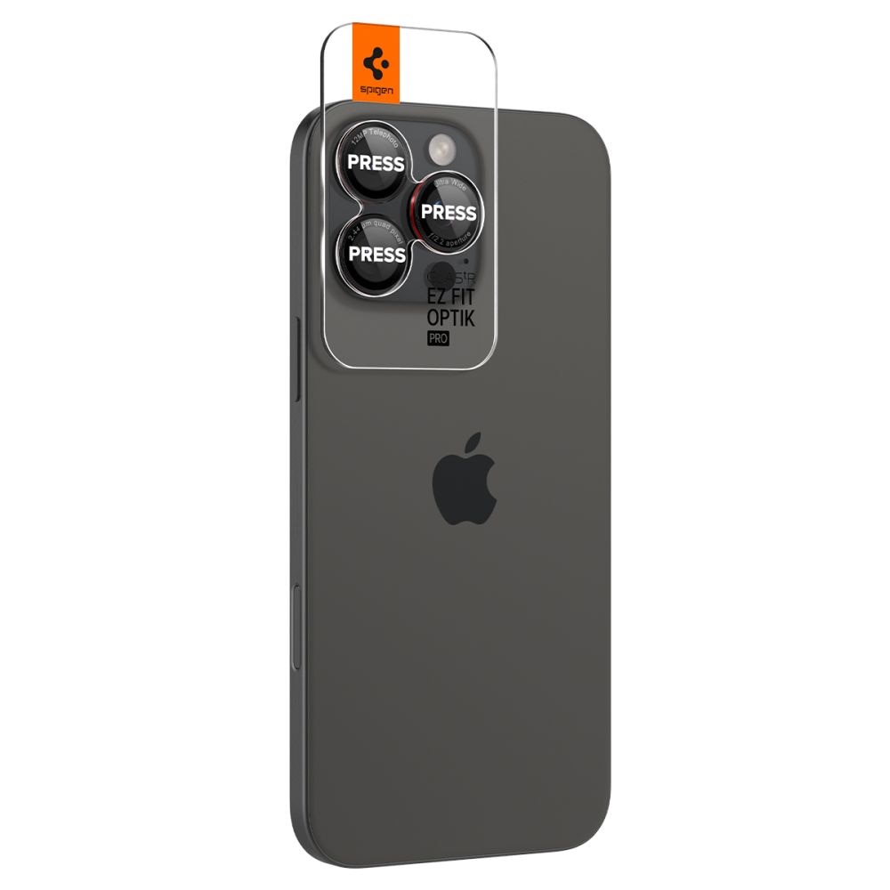 Folie Camera pentru iPhone 17 Pro / 17 Pro Max (set 2) - Spigen Glas.tR Optik EZ Fit Pro - Black