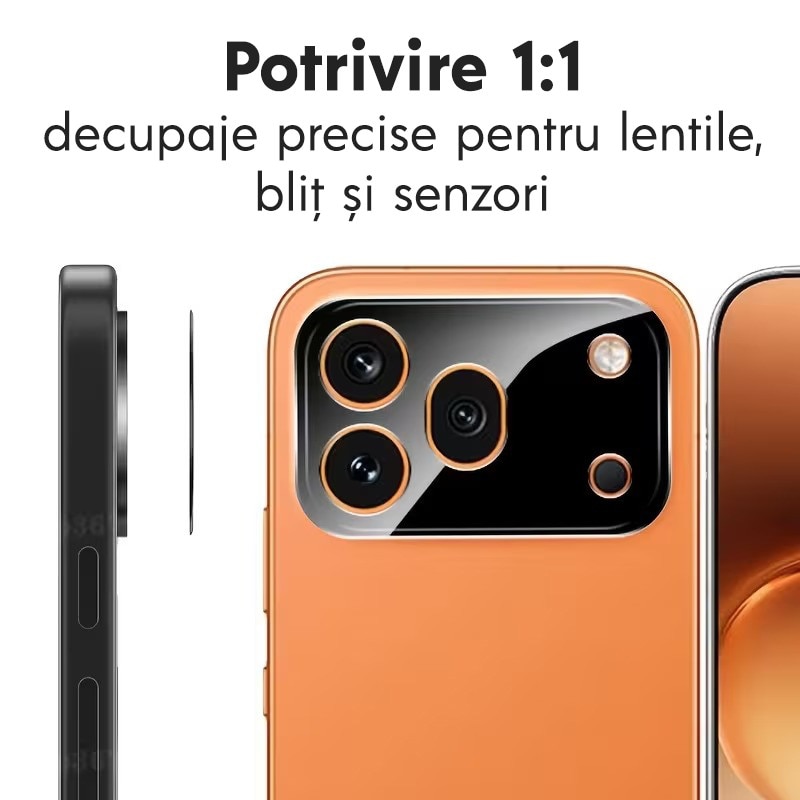 Folie Camera Daden din sticla pentru Honor 600, Full Cover, Protectie Profesionala, Ultra Rezistenta, Calitate Premium, Negru
