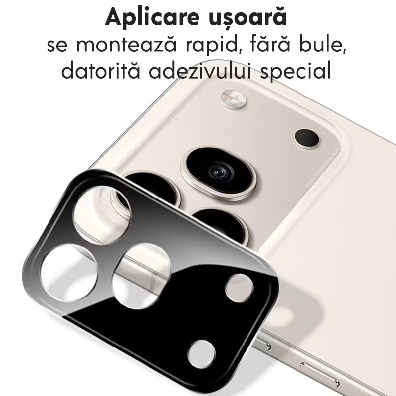 Folie Camera Daden din sticla pentru Honor 600, Full Cover, Protectie Profesionala, Ultra Rezistenta, Calitate Premium, Negru