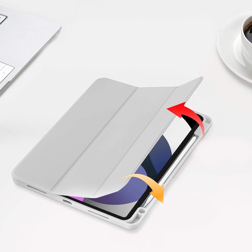 Husa compatibila cu iPad 10 (2022), 10.9 inchi, Tip carte, Comando Tab Protect, Protectie completa, Functie Stand, Gri