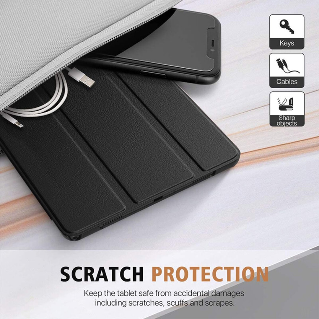 Husa Tableta din Piele compatibila cu Samsung Galaxy Tab S7 Plus / S8 Plus / S7 FE, Protectie Completa, Functie de Stand, Optim Technology, Negru