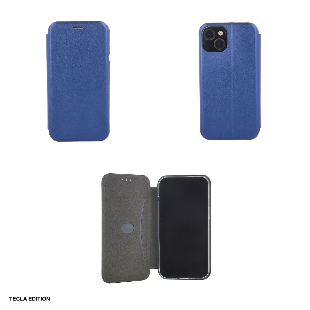 Husa Smart Diva pentru Apple iPhone 16e, iPhone 17e, tip carte cu inchidere magnetica, Albastru