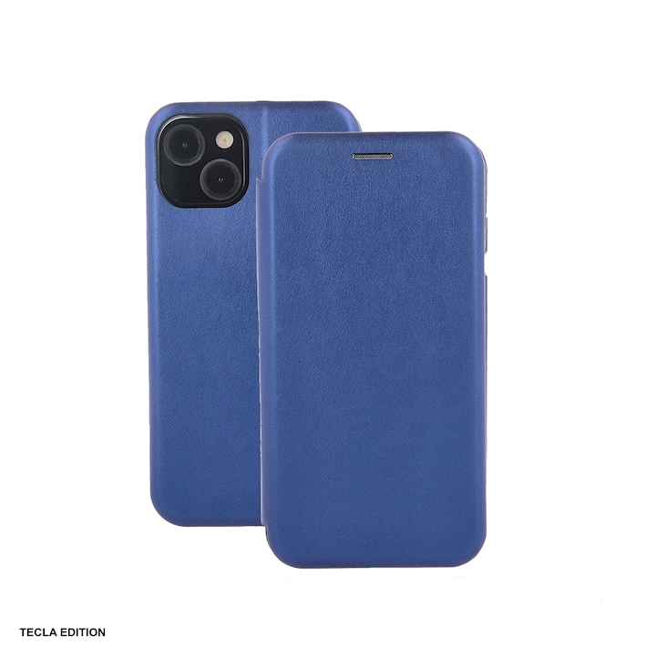 Husa Smart Diva pentru Apple iPhone 16e, iPhone 17e, tip carte cu inchidere magnetica, Albastru