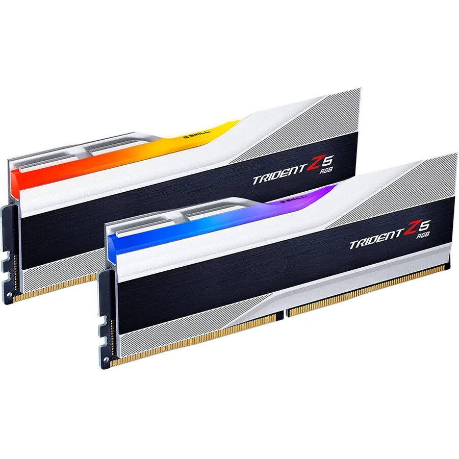 G.SKILL Kit dual memorie RAM G.Skill Trident Z5 RGB, Capacitate DDR5 32GB (2 x 16 GB), Frecventa 7200 MHz, CL 34, Argintiu