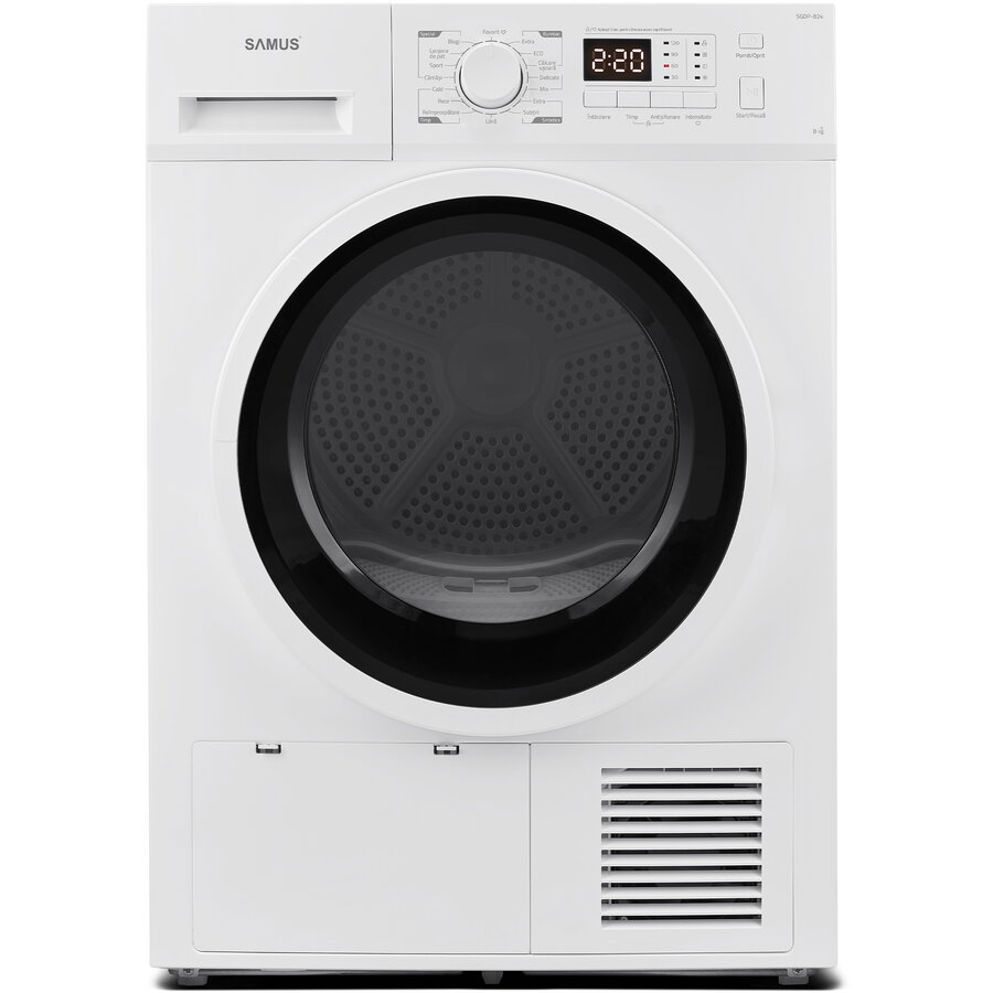 Samus Uscator de rufe Samus SGDP-824, 8 kg, Clasa E, Alb