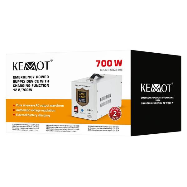 UPS Kemot URZ3406 Sinus Pur 700W 12V, pentru centrale termice (Alb)