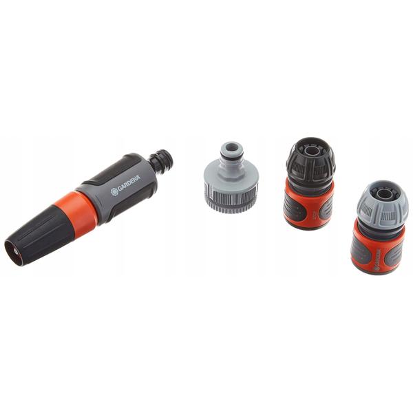 Furtun gradina Gardena 18005-50, 20m 1/2 inch, set complet cu suport perete si pistolet, rezistent la presiune și UV