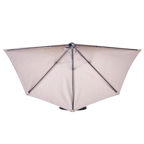 Umbrela terasa Naterial, aluminiu/poliester, 268 x 135 cm, H 235 cm, Bej