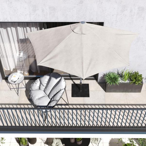 Umbrela terasa Naterial, aluminiu/poliester, 268 x 135 cm, H 235 cm, Bej