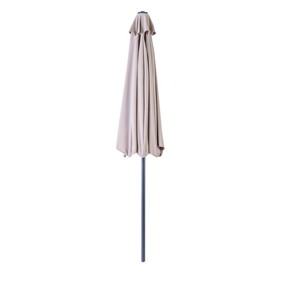 Umbrela terasa Naterial, aluminiu/poliester, 268 x 135 cm, H 235 cm, Bej