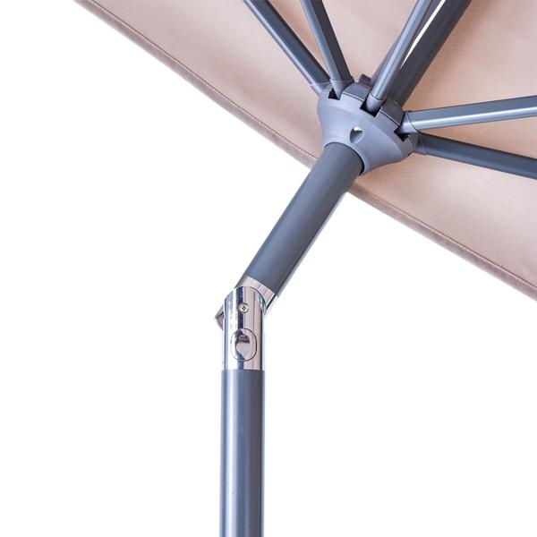 Umbrela terasa Naterial, aluminiu/poliester, 268 x 135 cm, H 235 cm, Bej