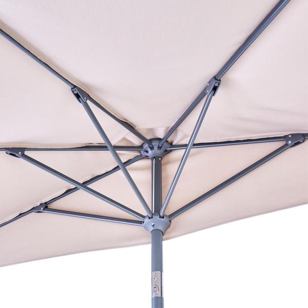 Umbrela terasa Naterial, aluminiu/poliester, 268 x 135 cm, H 235 cm, Bej