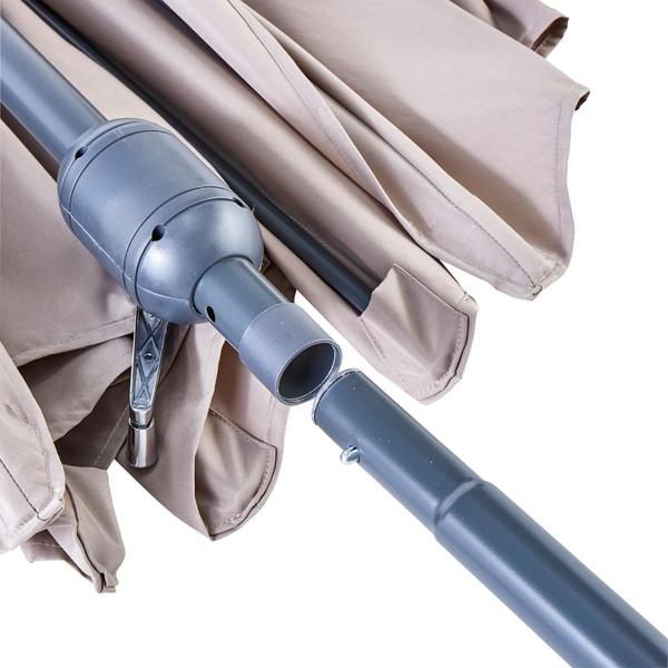 Umbrela terasa Naterial, aluminiu/poliester, 268 x 135 cm, H 235 cm, Bej
