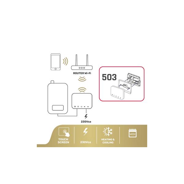 Termostat iSnatch SMART SOFT TOUCH K-49683035, Wi-Fi 2.4G, Zigbee (Negru)