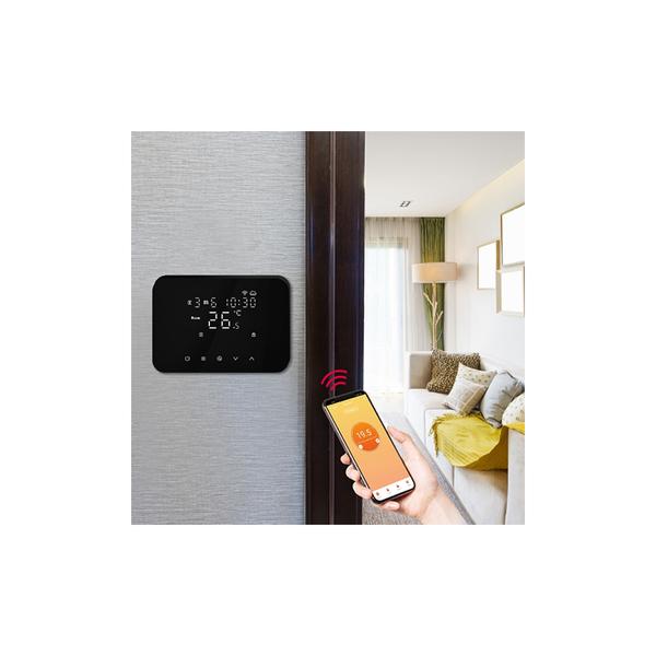 Termostat iSnatch SMART SOFT TOUCH K-49683035, Wi-Fi 2.4G, Zigbee (Negru)