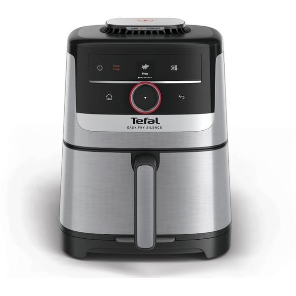 Friteuza cu aer cald Tefal Easy Fry Silence EY572DE1, 1670 W, 5l, 11 programe, pana la 220°C, afisaj digital, functie mentinere cald (Argintiu/Negru)