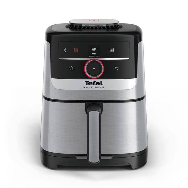 Friteuza cu aer cald Tefal Easy Fry Silence EY572DE1, 1670 W, 5l, 11 programe, pana la 220°C, afisaj digital, functie mentinere cald (Argintiu/Negru)