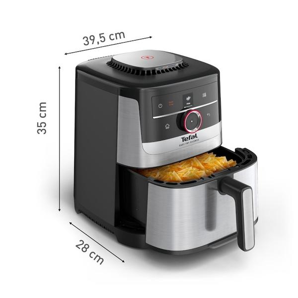 Friteuza cu aer cald Tefal Easy Fry Silence EY572DE1, 1670 W, 5l, 11 programe, pana la 220°C, afisaj digital, functie mentinere cald (Argintiu/Negru)