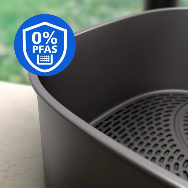 Friteuza cu aer cald verticala Philips Dual Basket Stacked Seria 4000, NA460/00, compact digital, 2 cosuri simetrice suprapuse cu ferestre si strat ceramic fara PFAS, capacitate totala 10L, 2750 W, 13-in-1 functii de gatire, 6 programe presetate (Negru)