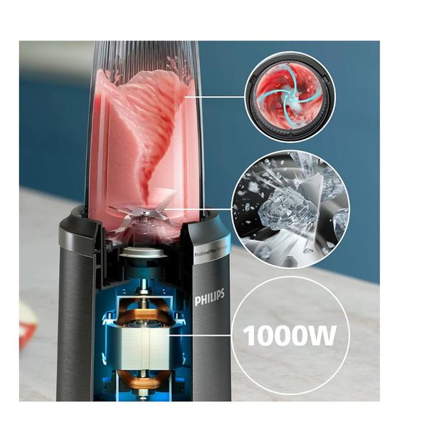 Blender Philips Seria 5000 HR2766/00, 1000 W, 300 ml + 700 ml (Negru/Argintiu)