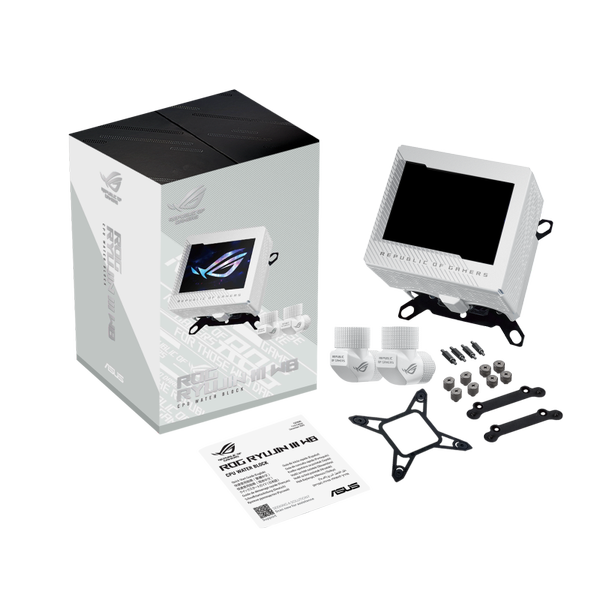 Water Block ASUS ROG RYUJIN III WB WHT, Intel/AMD, Dispplay 3.5inch LCD (Alb)