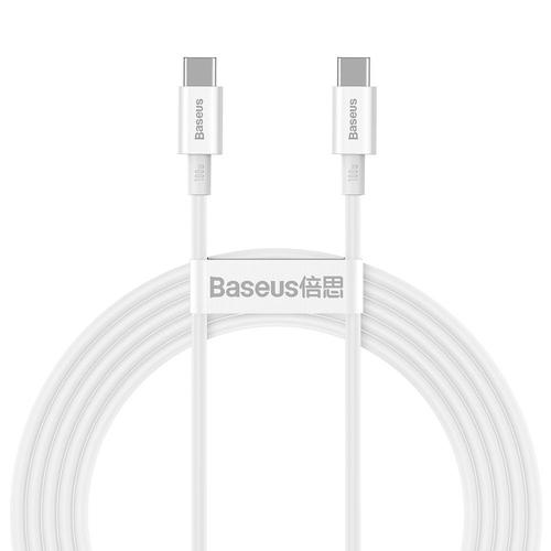 Cablu de date Baseus Superior Series, USB Type-C - USB Type-C, PD, Alb
