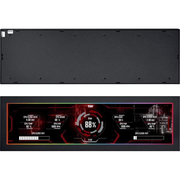 Afisaj universal pentru carcase Lian Li SM088X, Ecran IPS LCD 8.8inch, Full HD, Iluminare fundal ARGB (Negru)