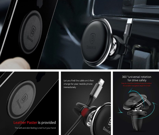 Suport Auto Magnetic Baseus Air Vent SUGX-A01 (Negru)