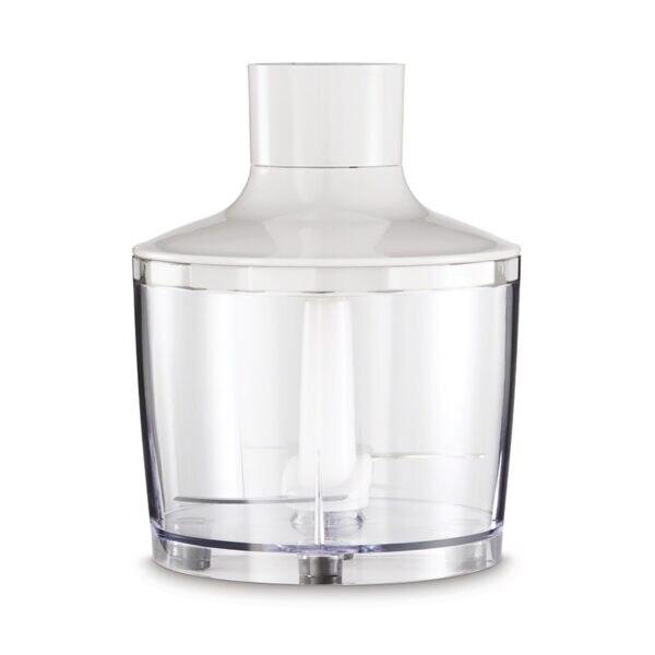 Blender de mana Zelmer ZHB4562L Pulsar Deluxe Max, 800 W, 2 lame inox, Picior inox, Recipient 800 ml, Tocator 450 ml, Tel, Design ergonomic (Alb/Galben)