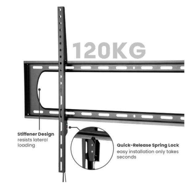 Suport Perete Techly ICA-PLB 369F, fix, 60-120 inch (Negru)