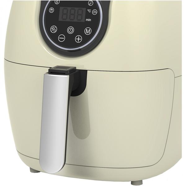 Friteuza cu aer cald Daewoo DAF2000, Putere 1500 W, Capacitate 4 l, 7 programe, Timer 30 minute, Temperatura reglabila 80-200 grade Celsius, Display LCD (Bej)