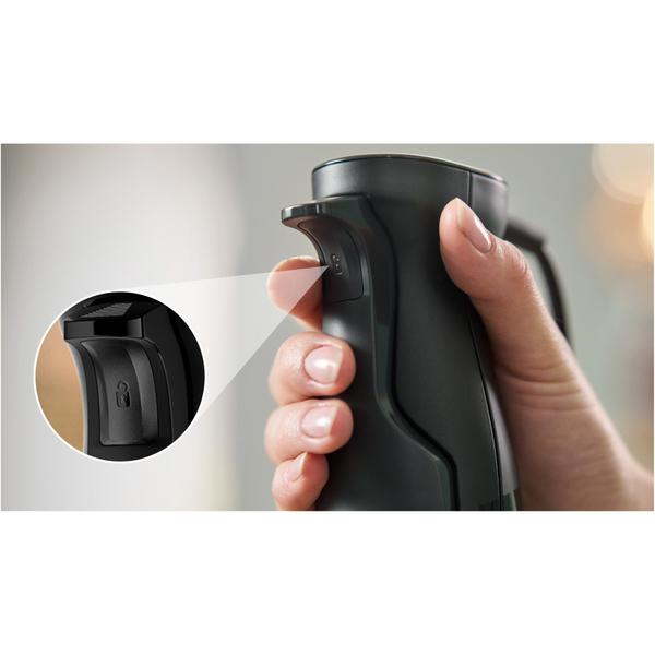 Blender de mana Bosch ErgoMaster MSM4B623, 1000 W, minitocator, tel, pasator,vas gradat, lama rotativa 4 laturi (Negru)