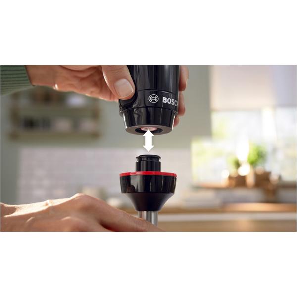 Blender de mana Bosch ErgoMaster MSM4B623, 1000 W, minitocator, tel, pasator,vas gradat, lama rotativa 4 laturi (Negru)