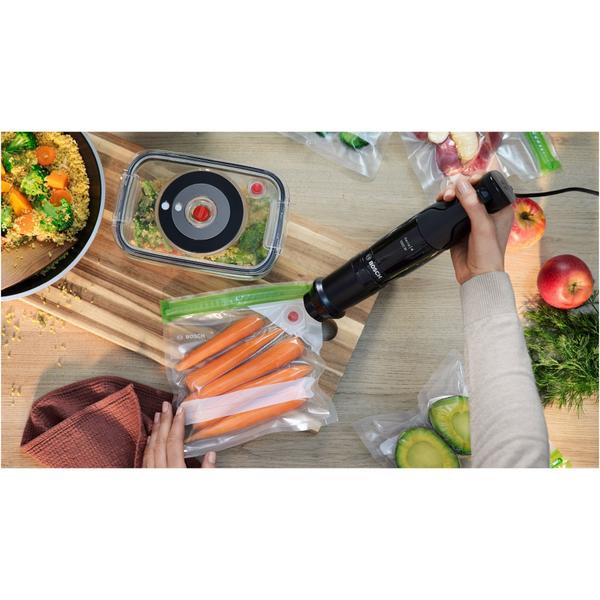 Blender de mana Bosch ErgoMaster MSM4B623, 1000 W, minitocator, tel, pasator,vas gradat, lama rotativa 4 laturi (Negru)