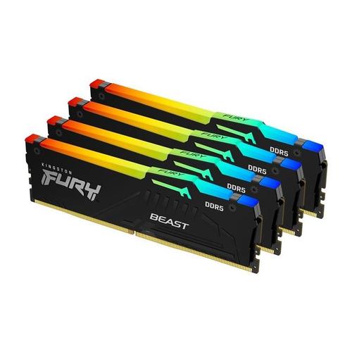 Memorii Kingston FURY Beast RGB, 128 GB (4x32GB), DDR5, 5200 MHz, CL40, XMP
