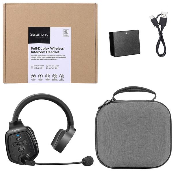 Casti cu microfon, Saramonic WiTalk SRH, wireless, bidirectional, 175x203x86mm, Negru