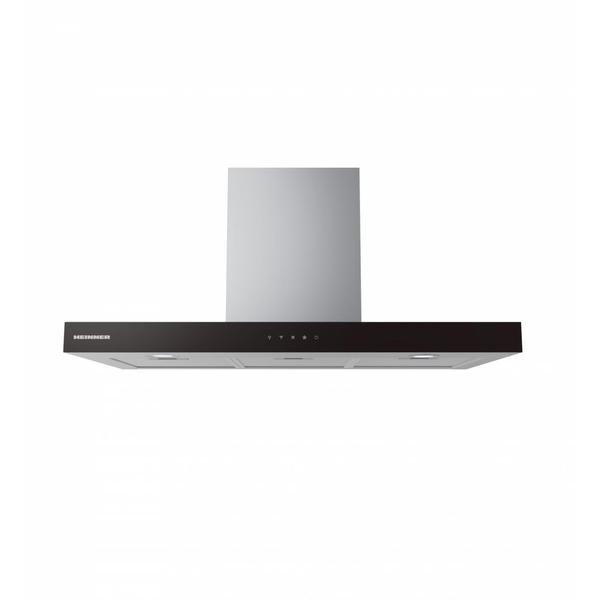 Hota decorativa HEINNER HDCH-MD90TIX, 800 m3/h, 250 W, Clasa A, 4 viteze, LED 2x1.5 W, 3 filtre aluminiu, Sticla (Inox/Negru)