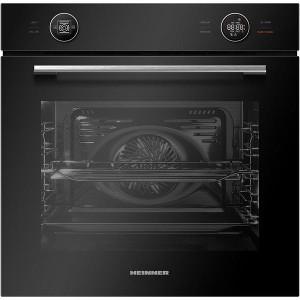 Cuptor incorporabil Heinner HBO-M7210GCDRC-GBK, 72L, 10 Functii, Clasa A+, Timer digital, Display touch, Grill, Ventilatie, Functie pizza, Functie dezghetare, Iluminare, Blocare display, Autocuratare catalica,Geam dublu detasabil, Sticla neagra