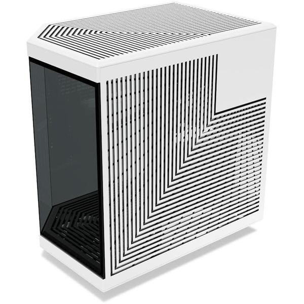 Carcasa HYTE Y70, Dual Chamber, Middle Tower, Fara sursa, Sticla Securizata, ATX + Cablu riser PCIe inclus (Negru/Alb)