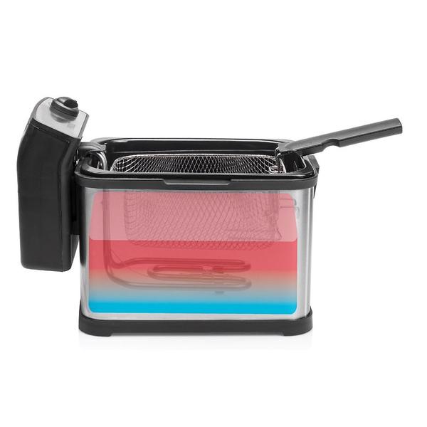 Friteuza Princess Superior 0118300101050, 3200 W, 3 l, temperatura pana la 190°C, tehnologia inchCool zoneinch (Negru/Inox)