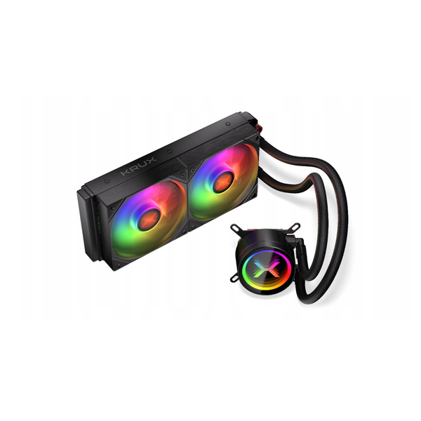 Cooler CPU Krux  HydroX 240, iluminare aRGB, 1800 rpm (Negru)
