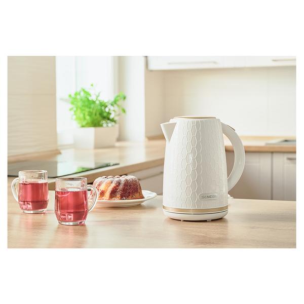 Fierbator electric de apa Sencor SWK7200WH, 1.7 l, 2200 W, Oprire automata, Baza 360 (Alb)