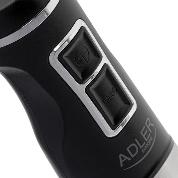 Blender vertical de mana Adler AD 4628, 1900 W, Functie Turbo, 16.000 rpm (Negru/Inox)