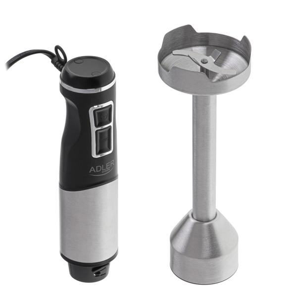 Blender vertical de mana Adler AD 4628, 1900 W, Functie Turbo, 16.000 rpm (Negru/Inox)