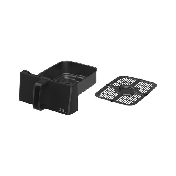 Friteuza dubla cu aer cald HEINNER InnovaCook HAF-C10DBS25BK, 10L (3.5L+6.5L), 2500 W (1000+1500), Timer, 10 programe, Oprire automata (Negru)