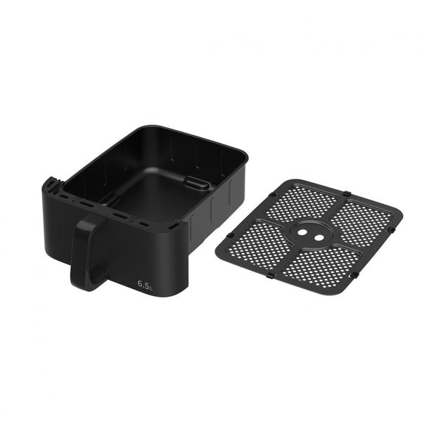 Friteuza dubla cu aer cald HEINNER InnovaCook HAF-C10DBS25BK, 10L (3.5L+6.5L), 2500 W (1000+1500), Timer, 10 programe, Oprire automata (Negru)