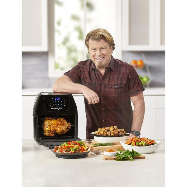 Friteuza multifunctionala cu aer cald MediaShop Power AirFryer 9 in 1 M16438, 1800W, 8 programe automate, 9L (Negru)