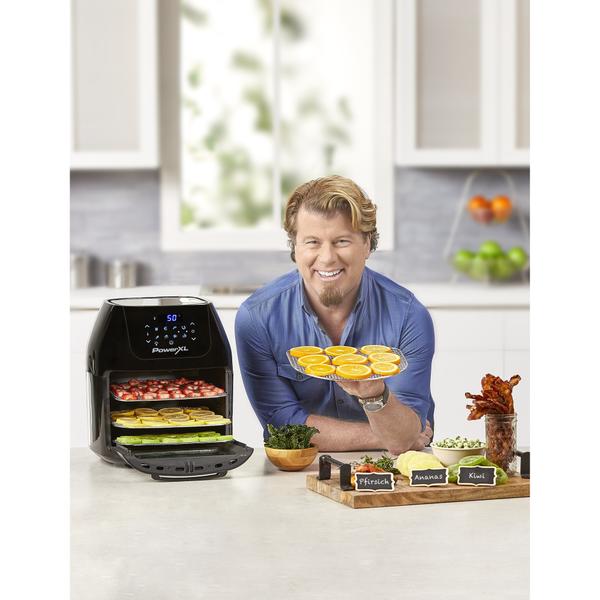 Friteuza multifunctionala cu aer cald MediaShop Power AirFryer 9 in 1 M16438, 1800W, 8 programe automate, 9L (Negru)