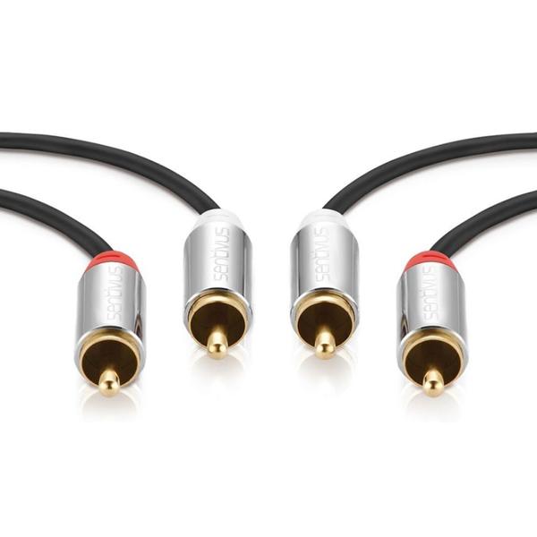 Cablu Audio Sentivus S-AU080-300, 2XRCA TATA - 2XRCA TATA, 3 m (Negru)